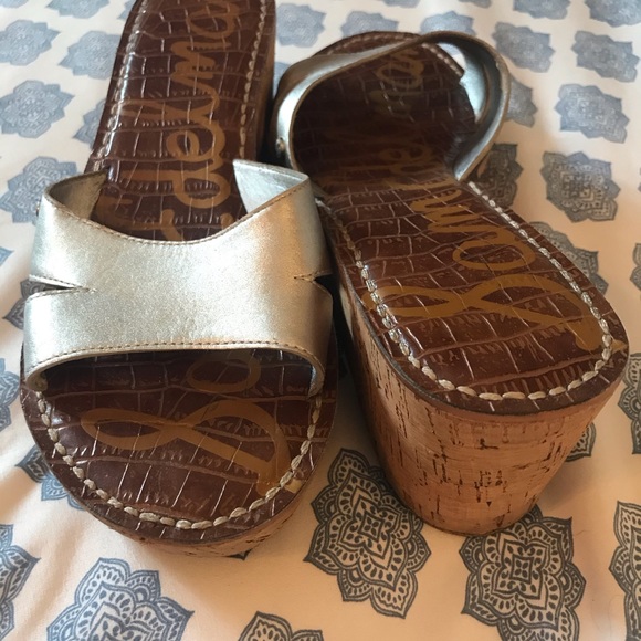 Silver cork wedges by Sam Edelman - Picture 3 of 5